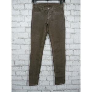 $250 J Brand Snake Reptile Waxed Green Skinny Jeans 25 NEW